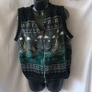 Alps Fine Womens Apparel Fleece Vest Large Vintage, Mountains